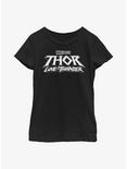 Marvel Thor: Love And Thunder Black Logo Youth Girls T-Shirt, BLACK, hi-res