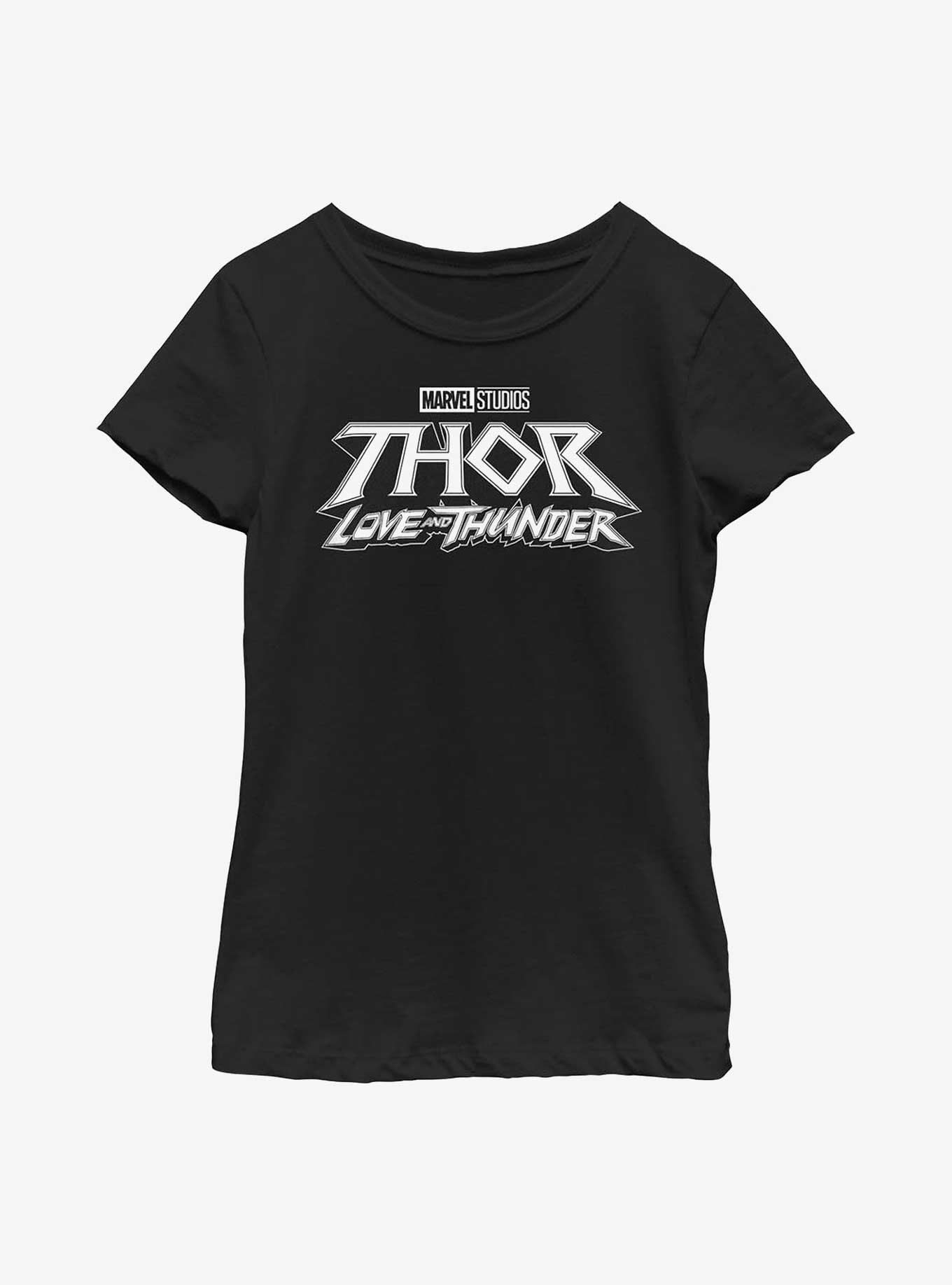 Marvel Thor: Love And Thunder Black Logo Youth Girls T-Shirt, , hi-res
