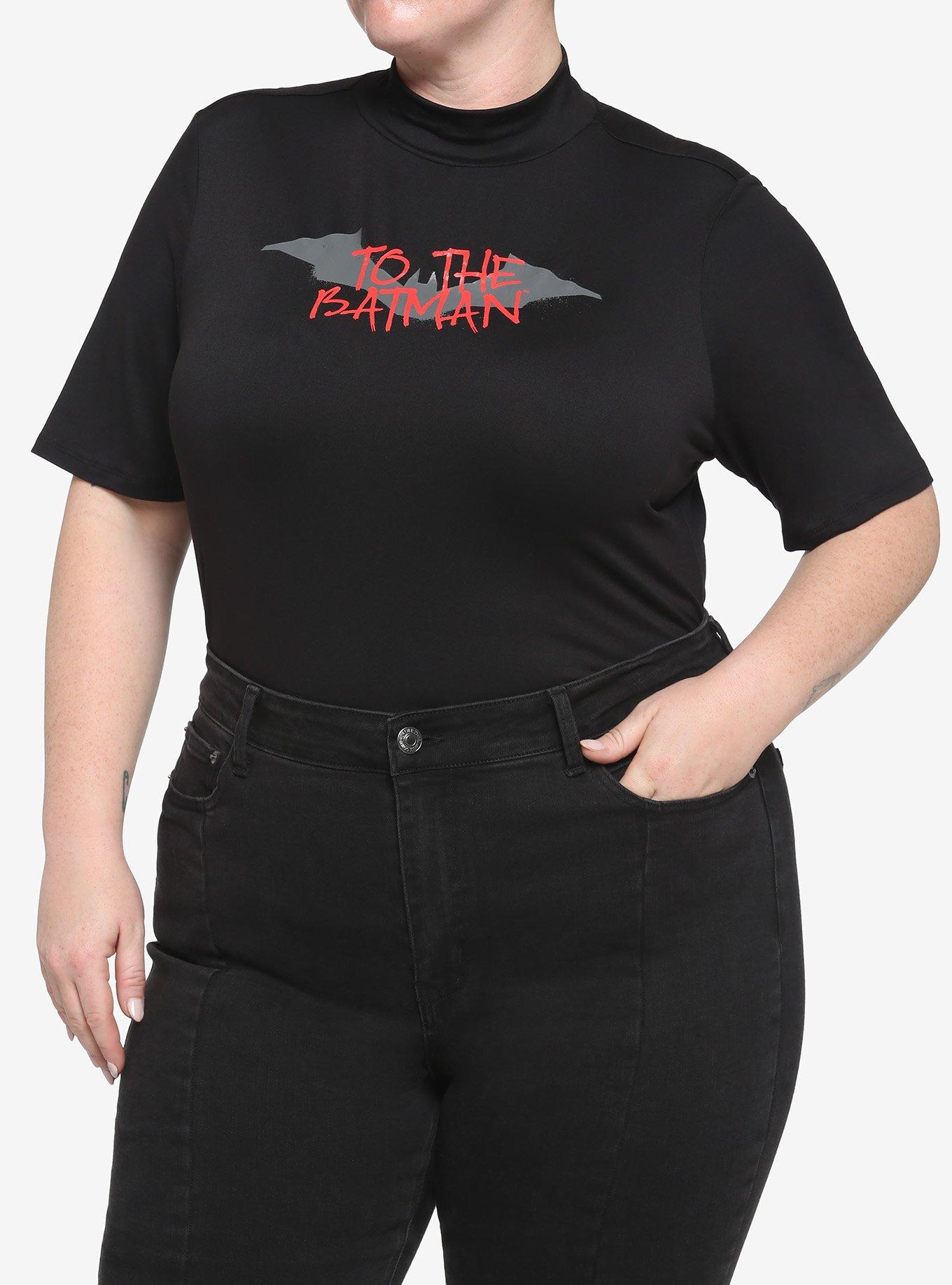 DC Comics The Batman To The Batman Mock Neck Girls T-Shirt Plus Size, RED, hi-res