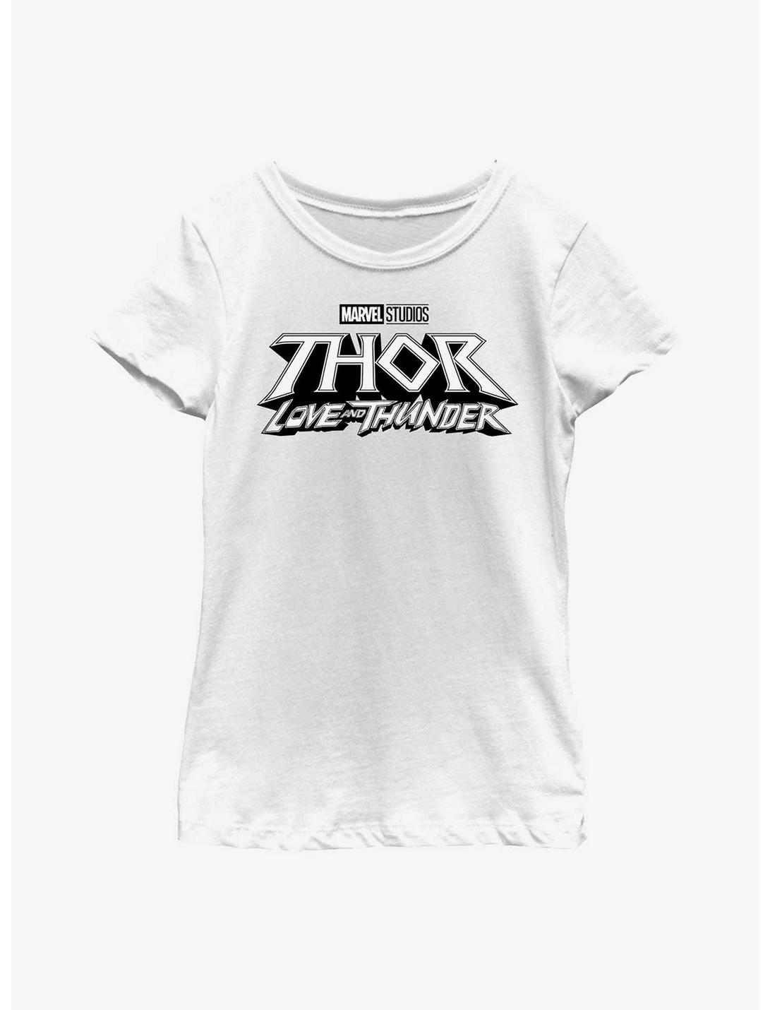 Marvel Thor: Love And Thunder White Logo Youth Girls T-Shirt, WHITE, hi-res