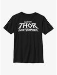 Marvel Thor: Love And Thunder Black Logo Youth T-Shirt, BLACK, hi-res