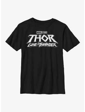 Marvel Thor: Love And Thunder Black Logo Youth T-Shirt, , hi-res