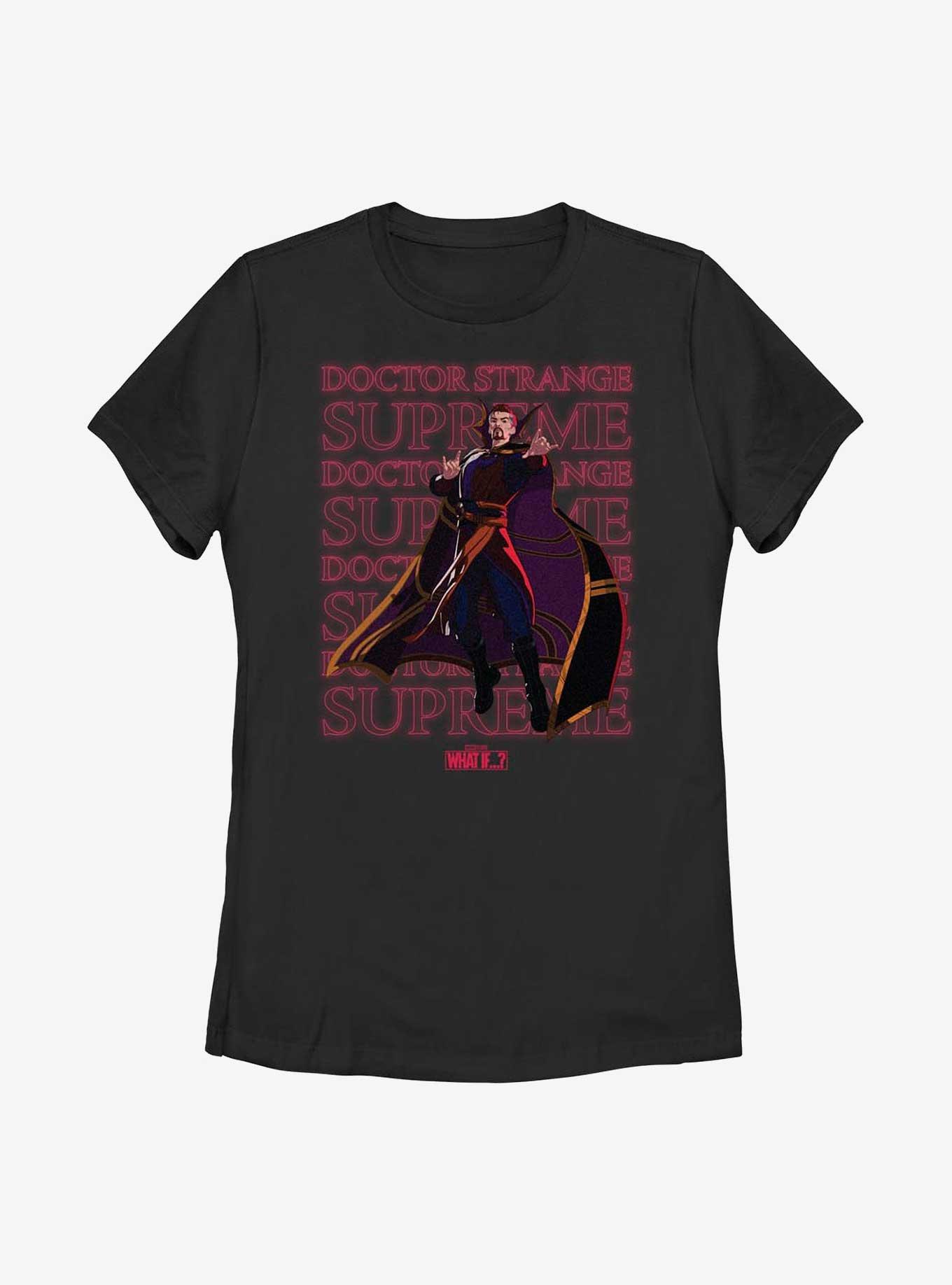 Marvel What If...? Supreme Text Stack Womens T-Shirt, BLACK, hi-res