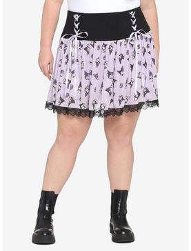 Kuromi Mesh Lace-Up Skirt Plus Size, , hi-res