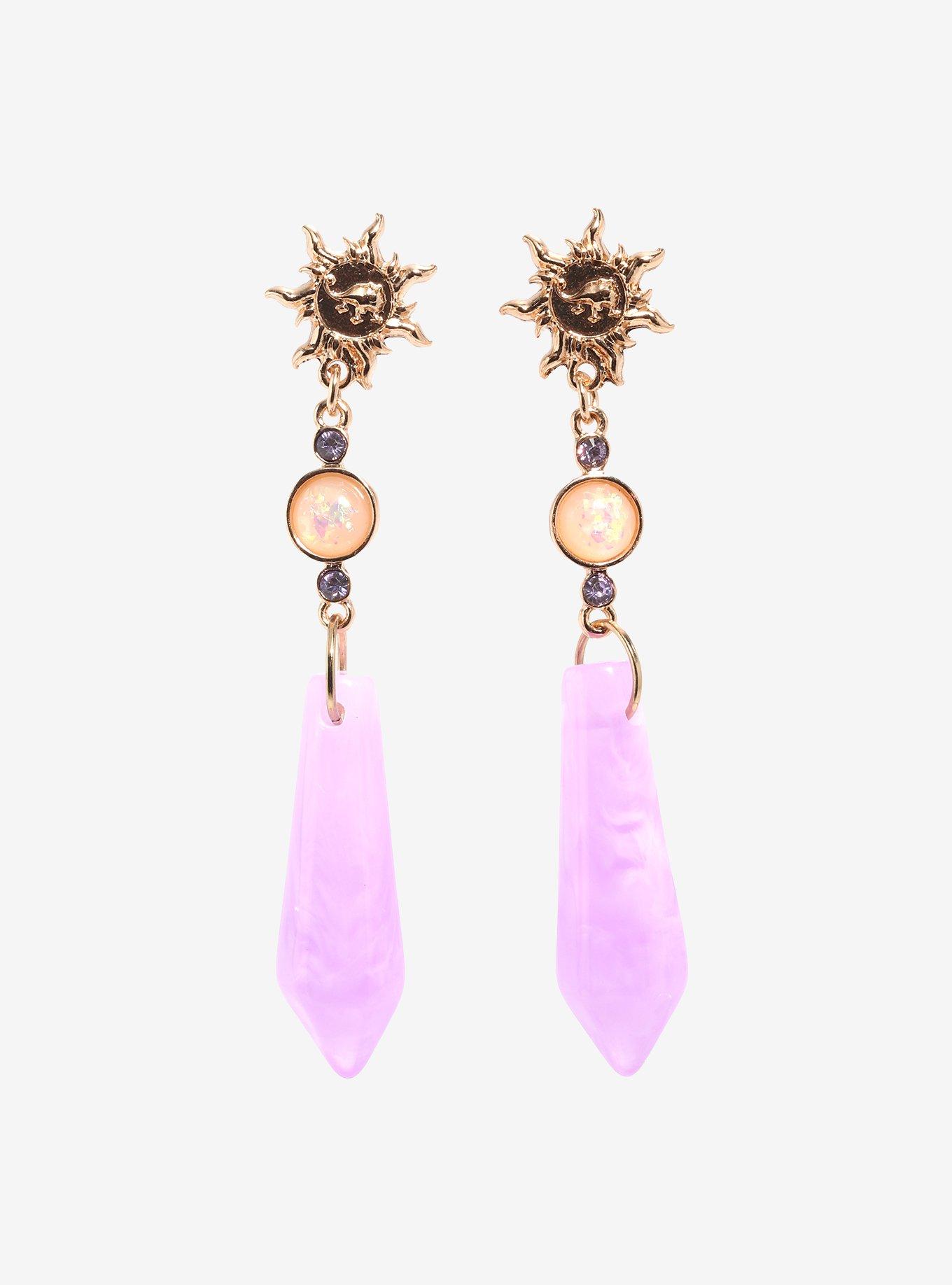 Disney Tangled Sun Crystal Drop Earrings, , hi-res