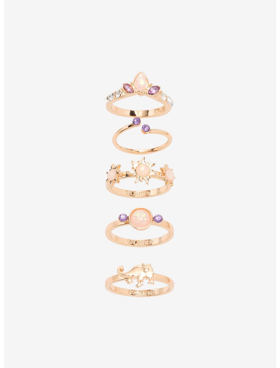 Disney Tangled Pascal Crown Opalescent Ring Set, , hi-res