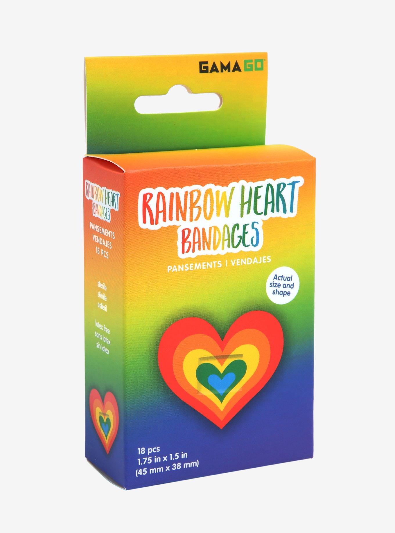 Rainbow Heart Bandages, , hi-res