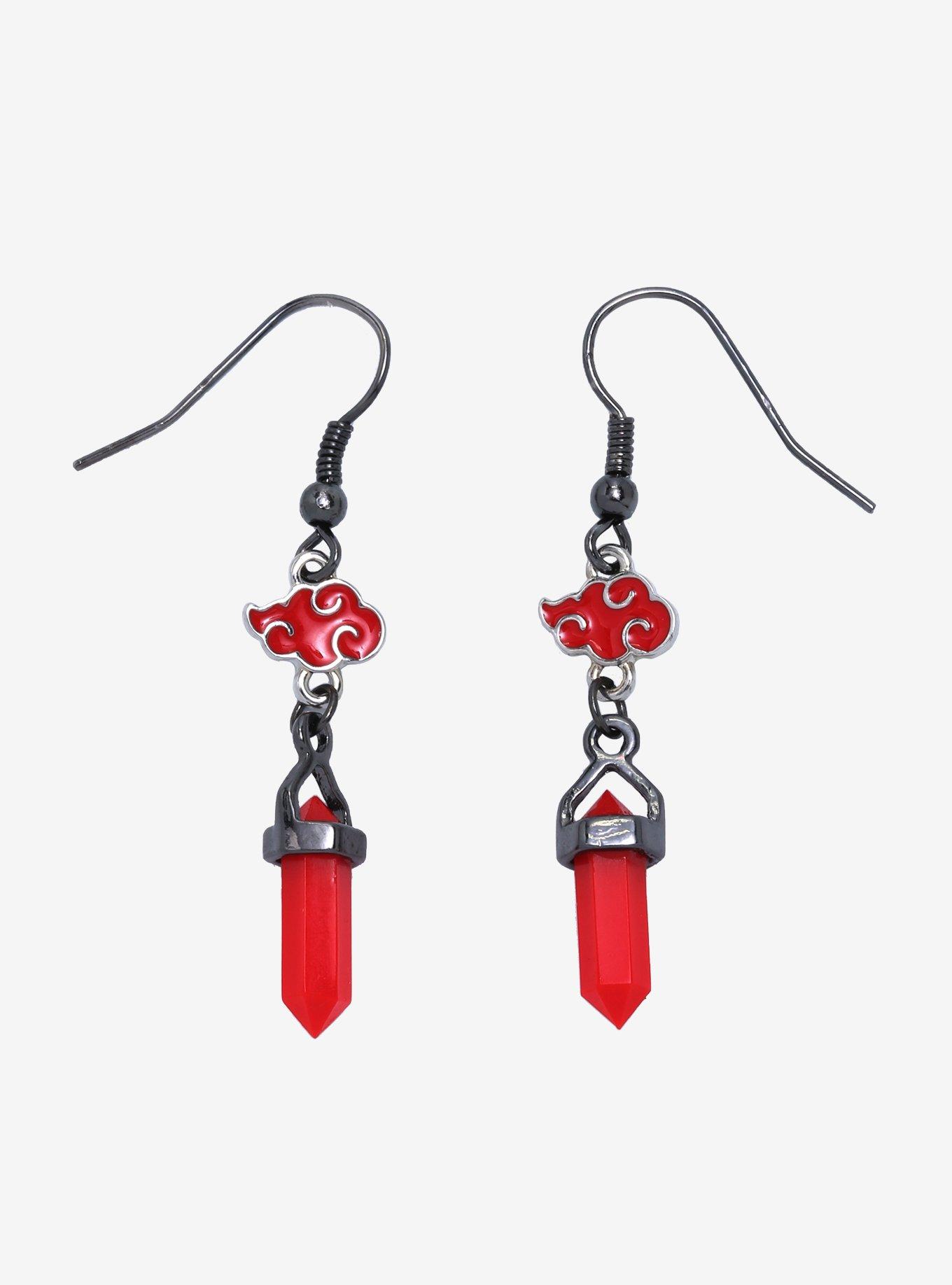 Naruto Shippuden Akatsuki Crystal Drop Earrings, , hi-res