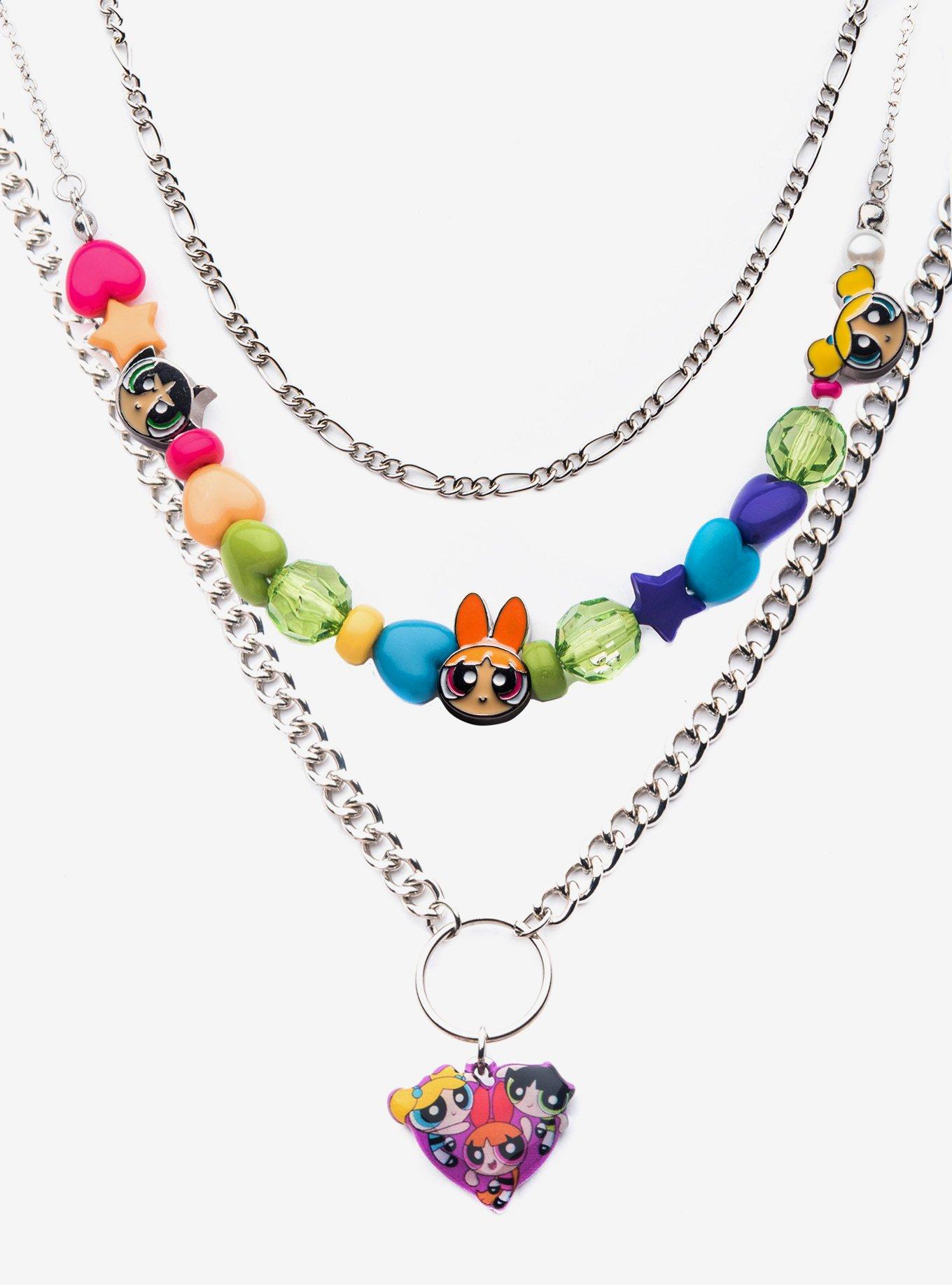 The Powerpuff Girls Beaded Chain Necklace Set, , hi-res