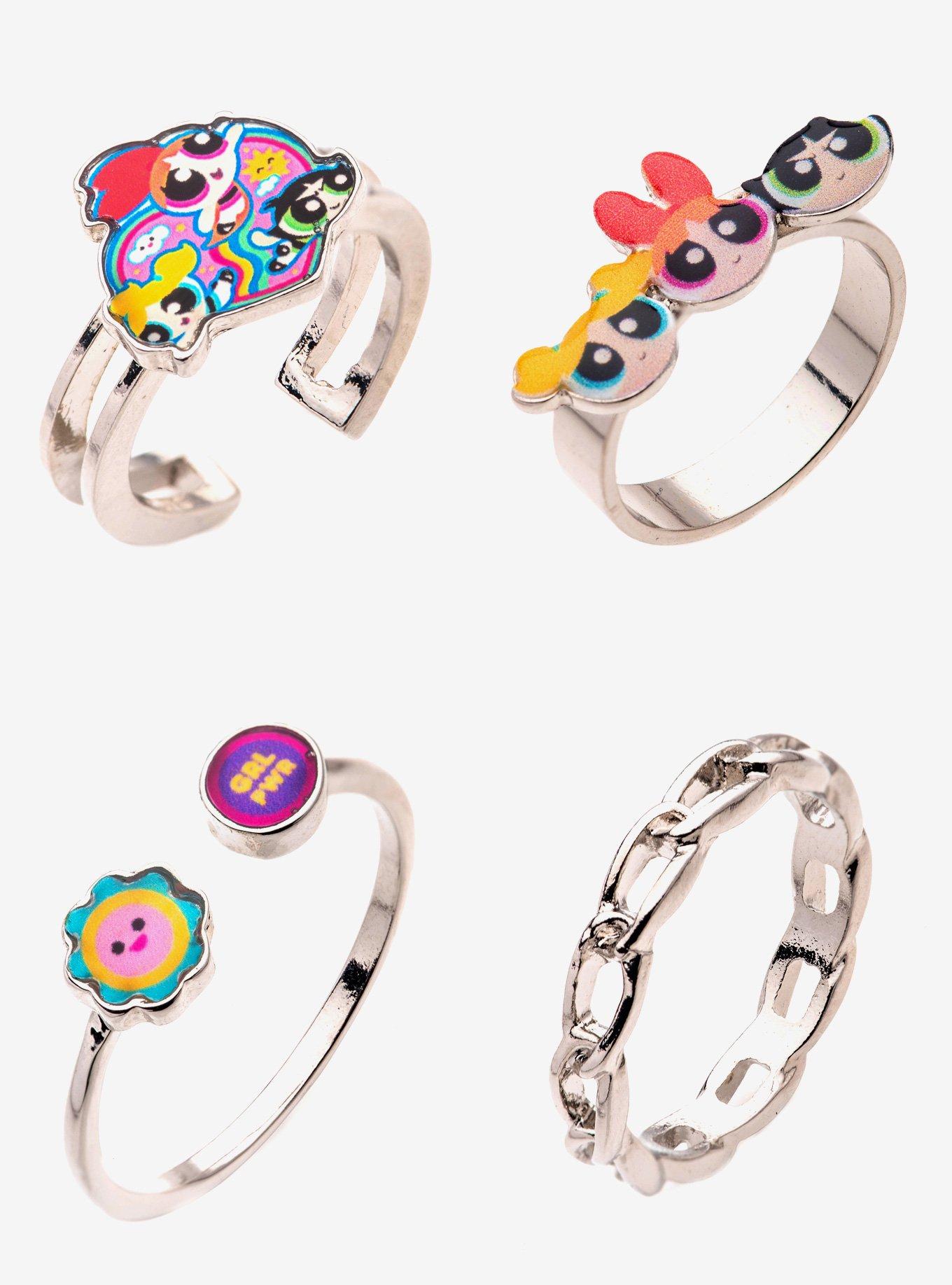 The Powerpuff Girls Character Ring Set, , hi-res