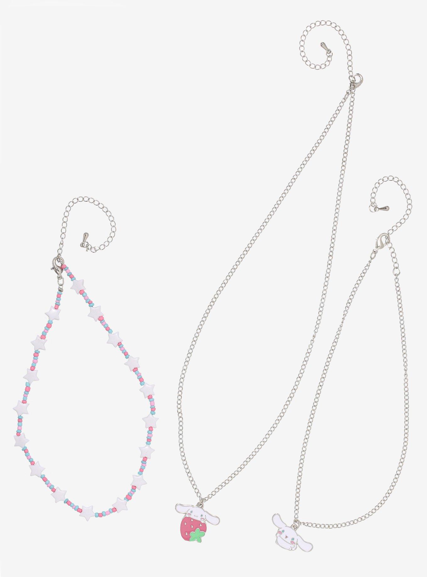Cinnamoroll Strawberry Chain Beaded Necklace Set