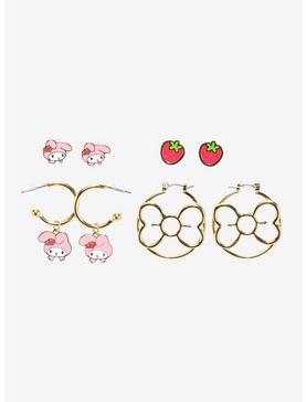 My Melody Strawberry Bow Earring Set, , hi-res