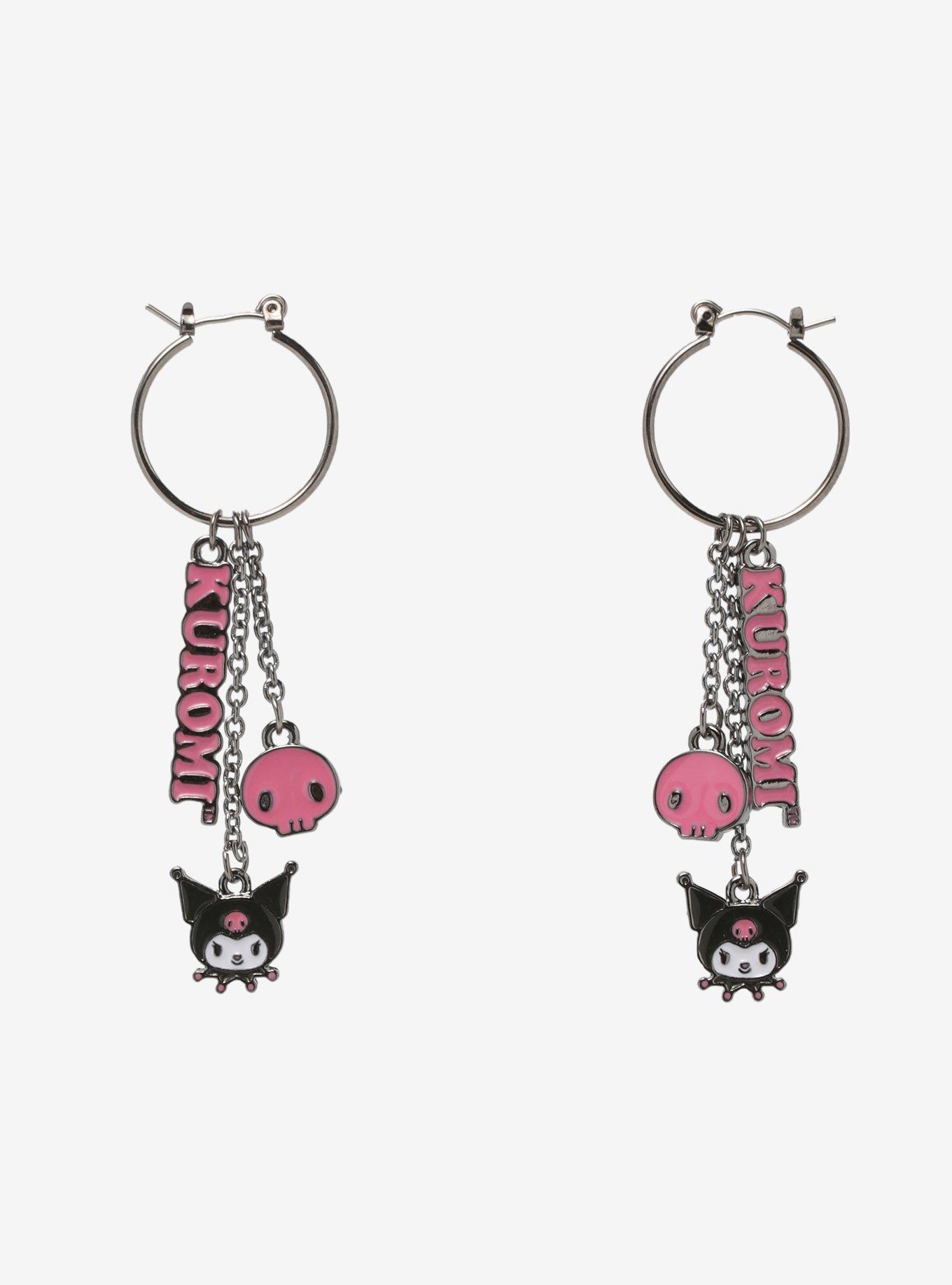 Kuromi Charm Hoop Earrings Hot Topic