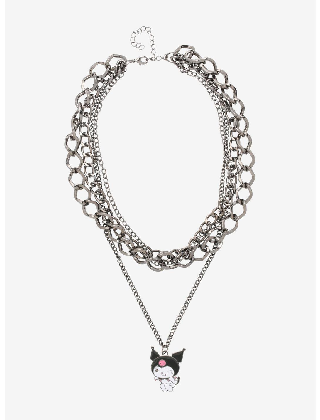 Kuromi Charm Multi Chain Necklace, , hi-res