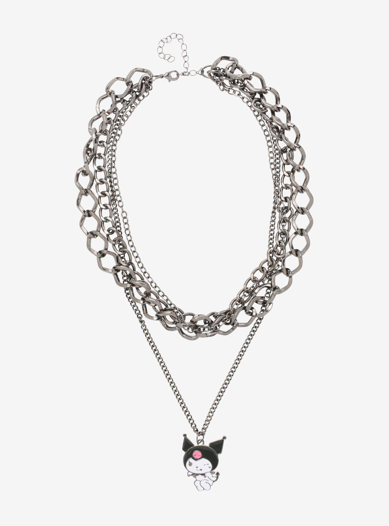 Kuromi Charm Multi Chain Necklace, , hi-res