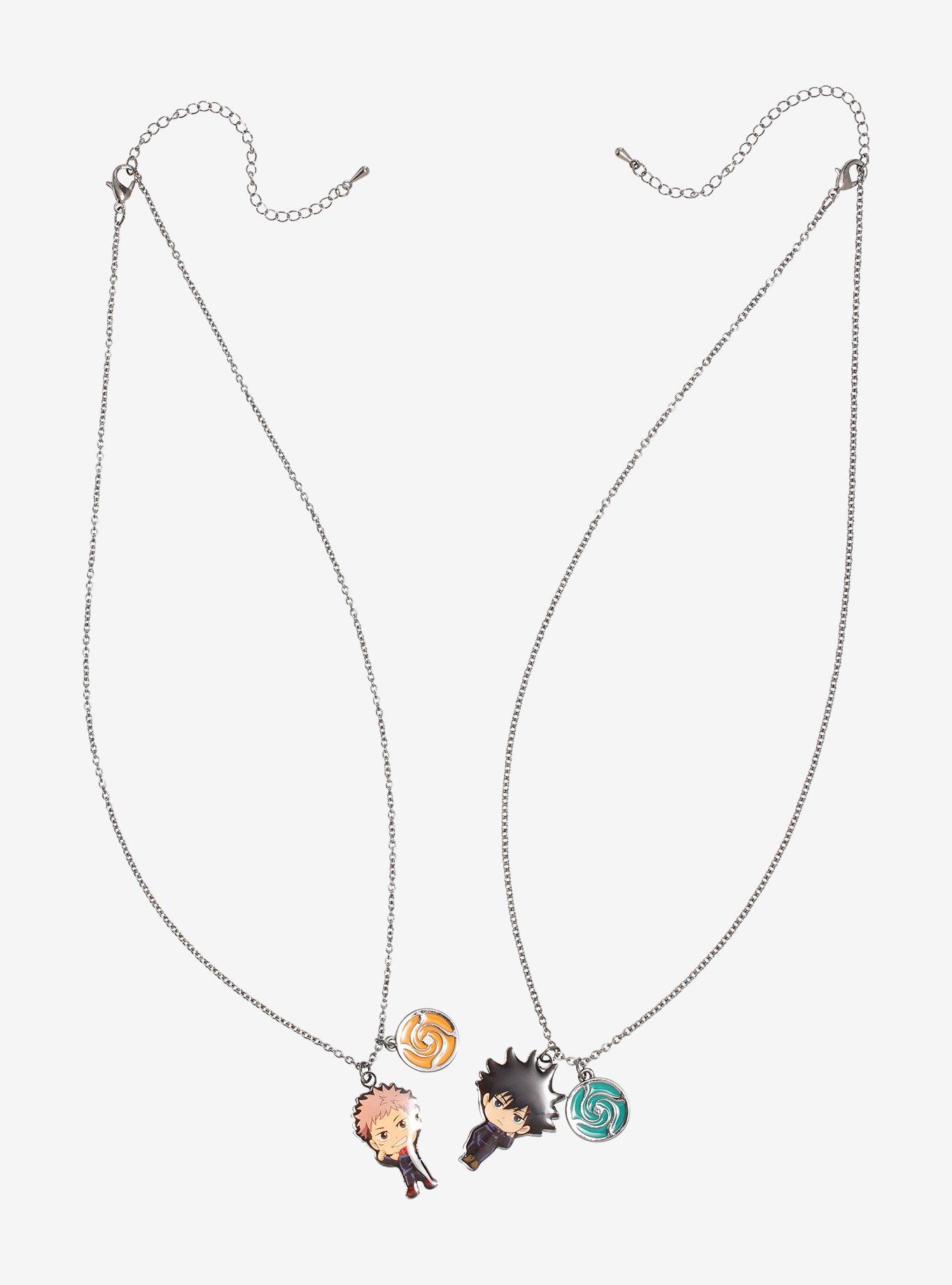 Jujutsu Kaisen Yuji & Megumi Chibi Best Friend Necklace Set, , hi-res