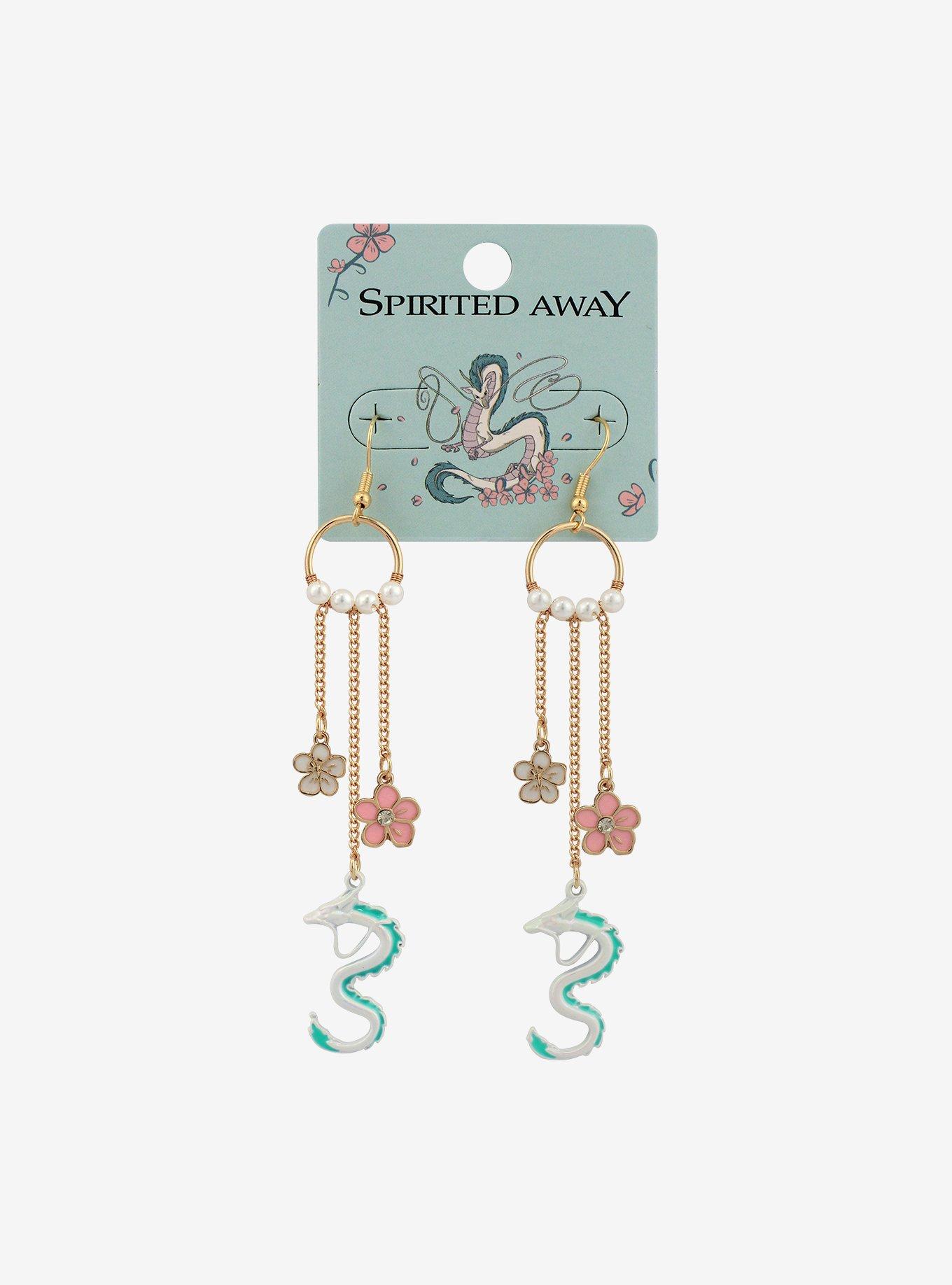 Studio Ghibli Spirited Away Sakura Pearl Chain Earrings, , hi-res