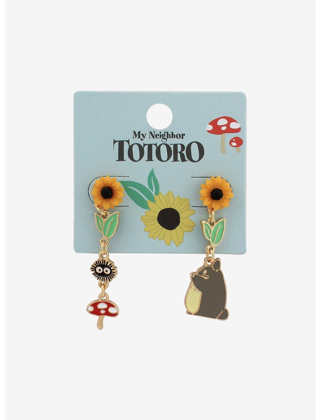 Studio Ghibli My Neighbor Totoro Sunflower Mismatch Earrings, , hi-res