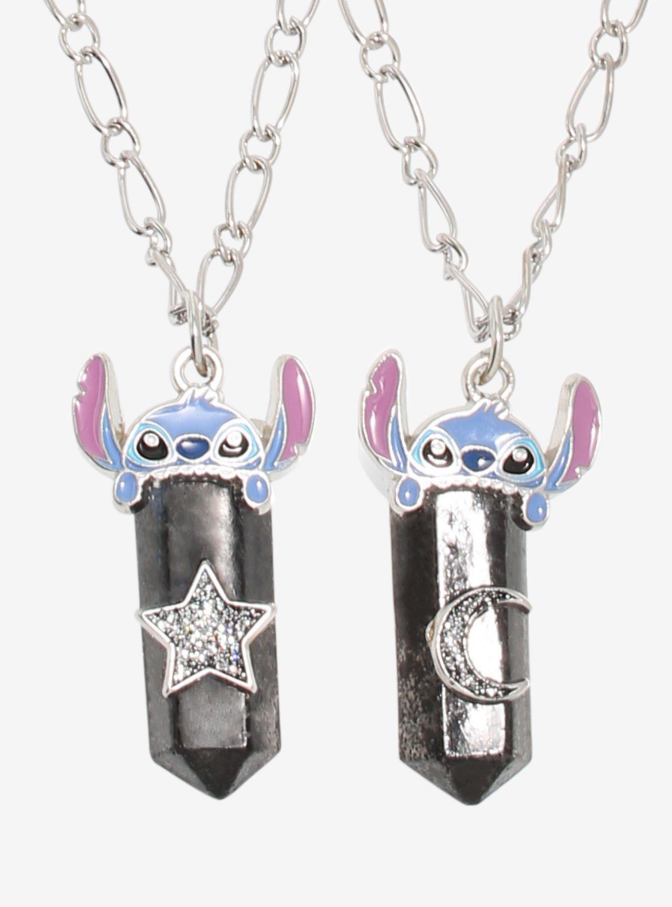 Disney Stitch Girls Bff Necklace With Angel And Stitch Charm