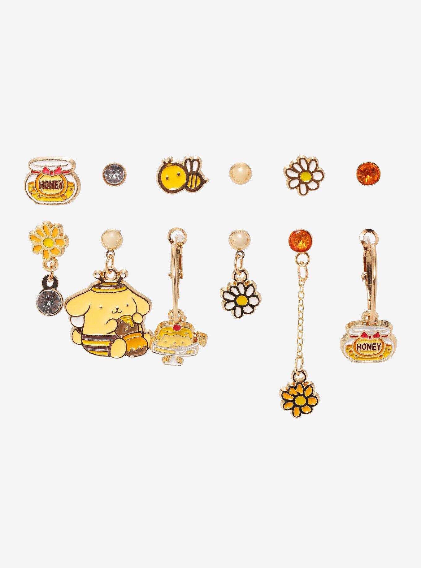 Pompompurin Bumblebee Mismatch Earring Set, , hi-res