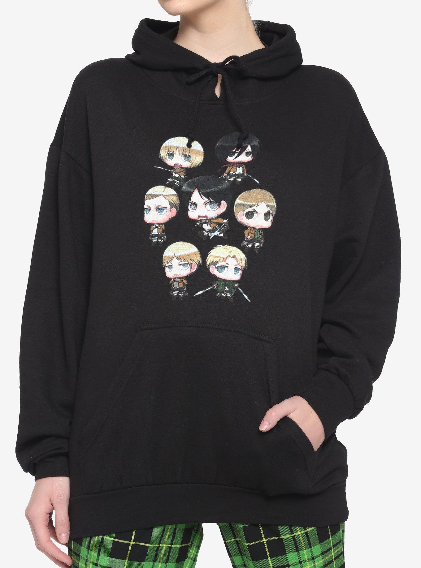 Attack On Titan Chibi Group Girls Hoodie, MULTI, hi-res