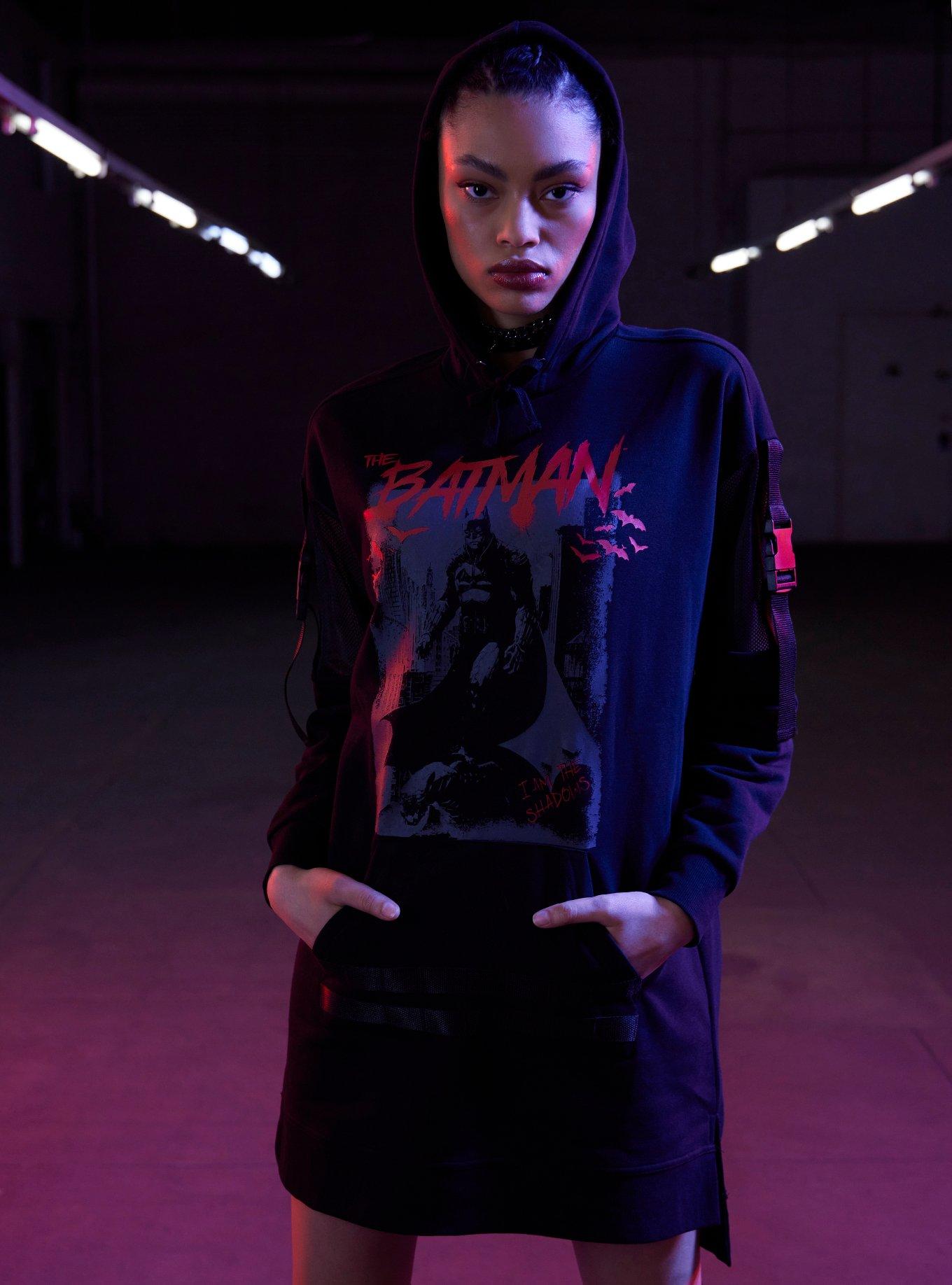 DC Comics The Batman Tech Hoodie Dress, BLACK, hi-res