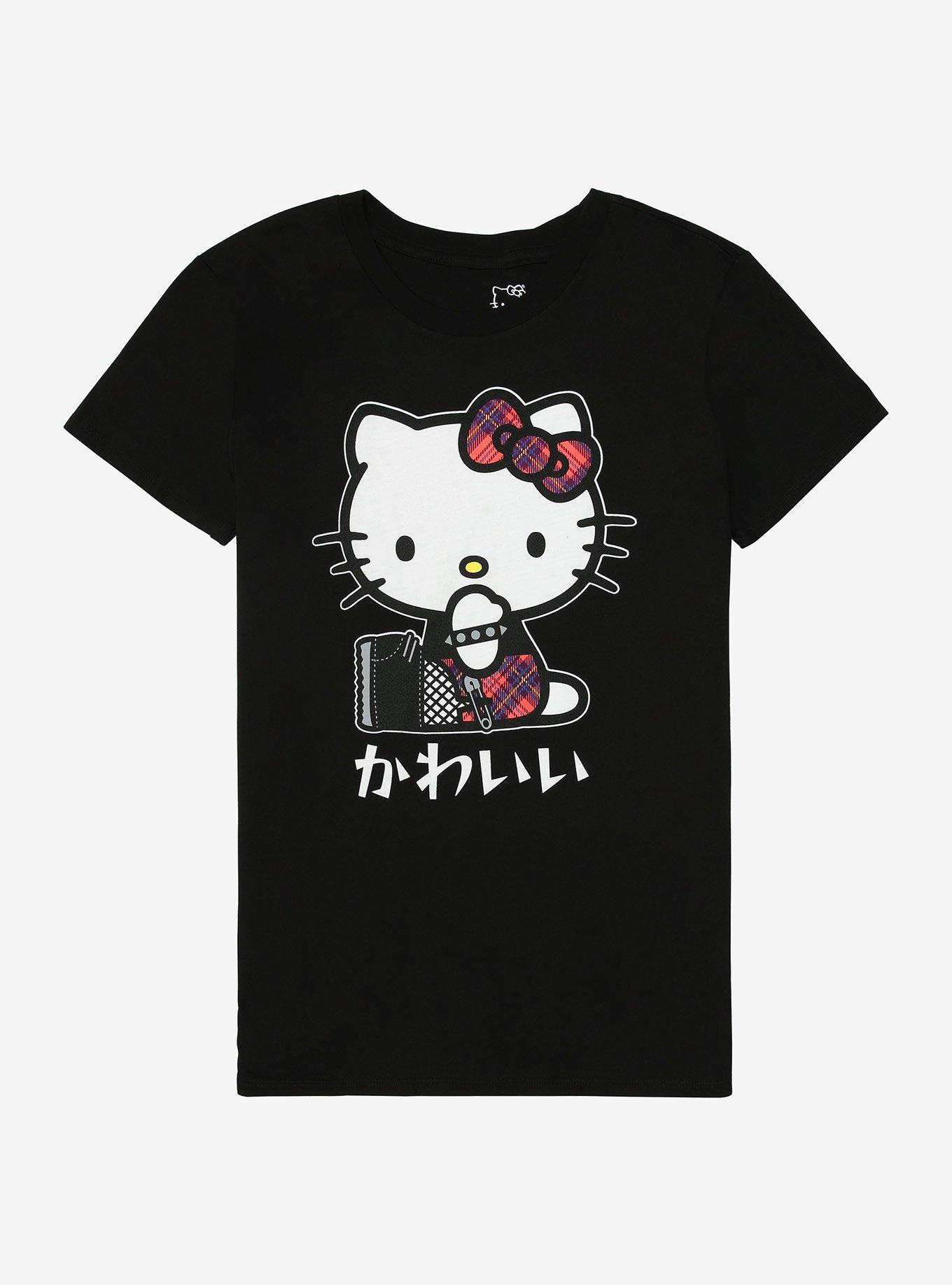 Hello Kitty Punk Katakana Girls T-Shirt, MULTI, hi-res