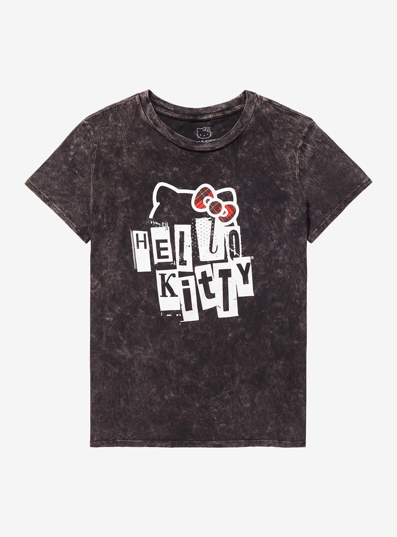 Hello Kitty Punk Dark Wash Girls T-Shirt