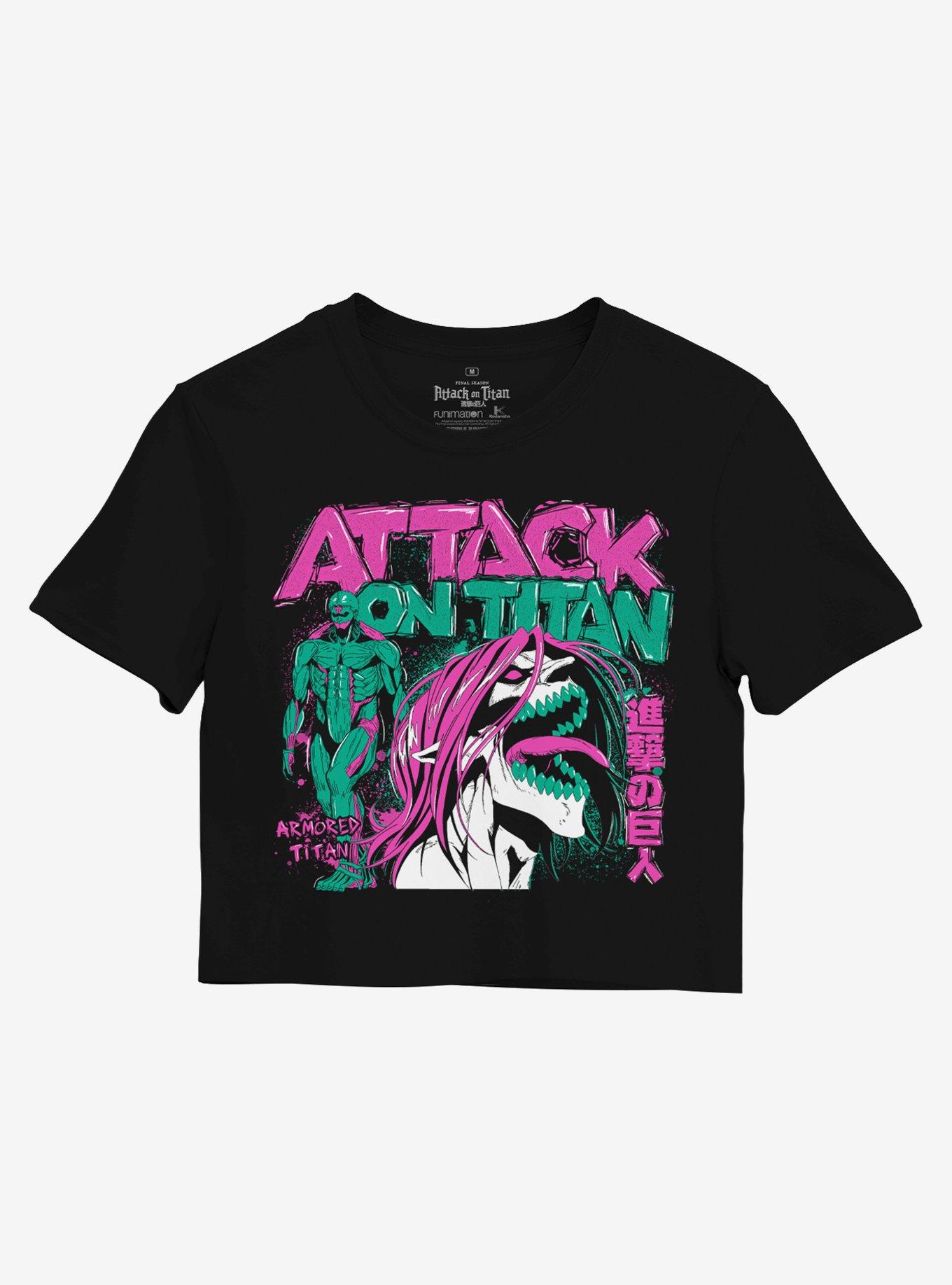 Attack On Titan Girls Crop T-Shirt, MULTI, hi-res