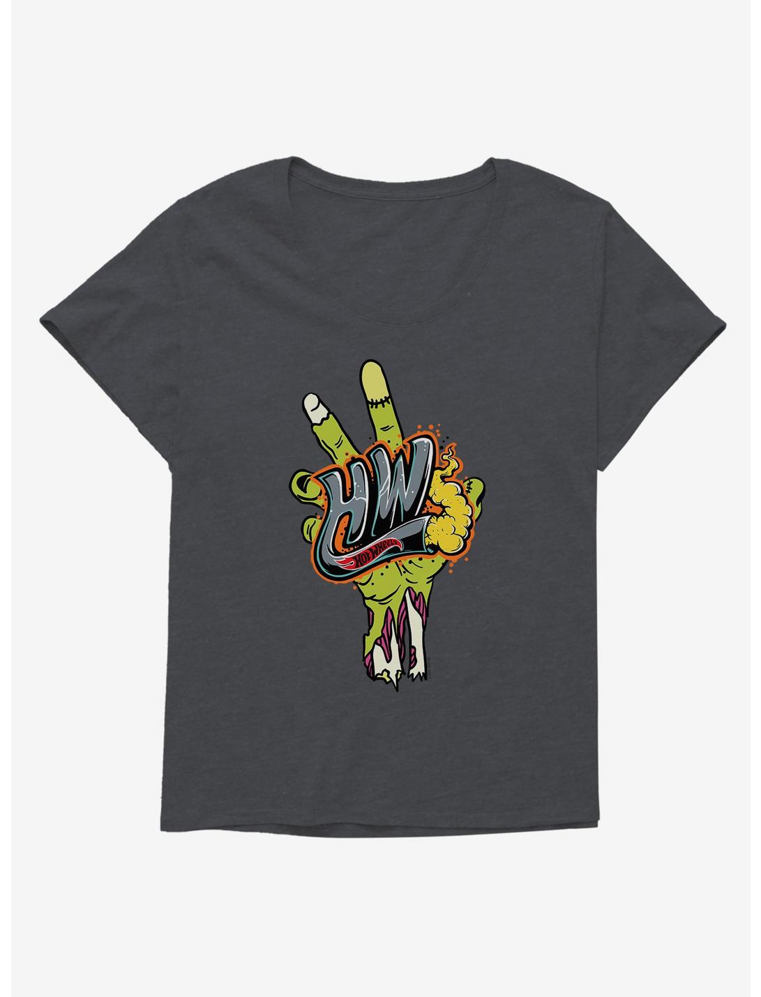 Hot Wheels Halloween Zombie Hand Girls T-Shirt Plus Size, CHARCOAL HEATHER, hi-res
