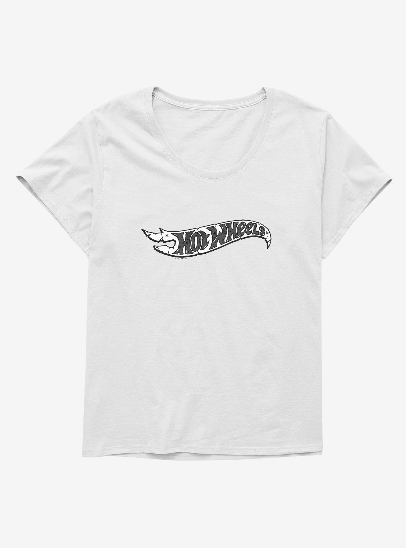 Hot Wheels Tattered Logo Girls T-Shirt Plus Size, WHITE, hi-res