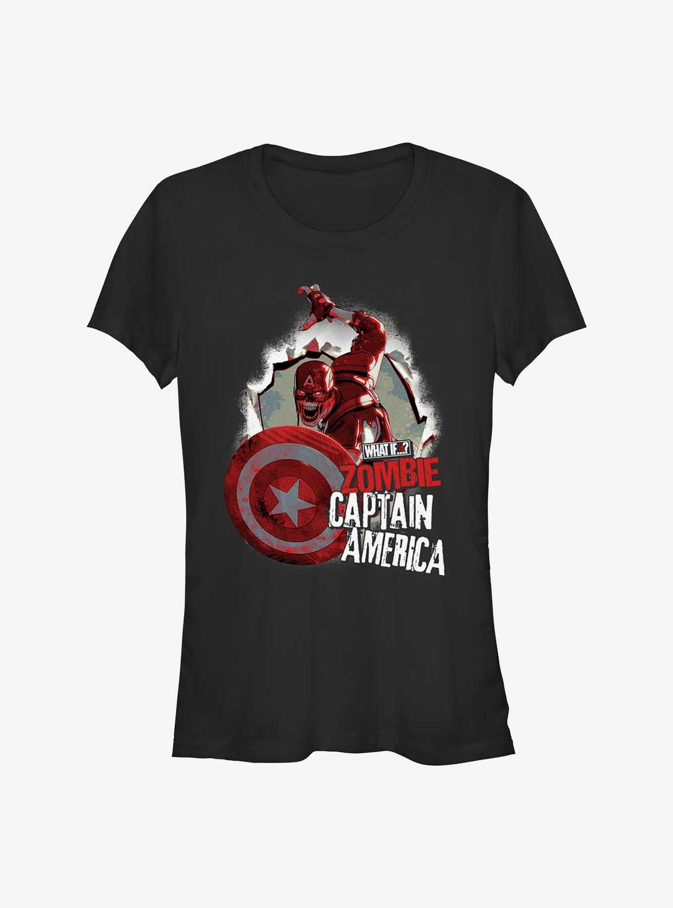 Marvel What If...? Breakthrough Zombie Captain America Girls T-Shirt, BLACK, hi-res