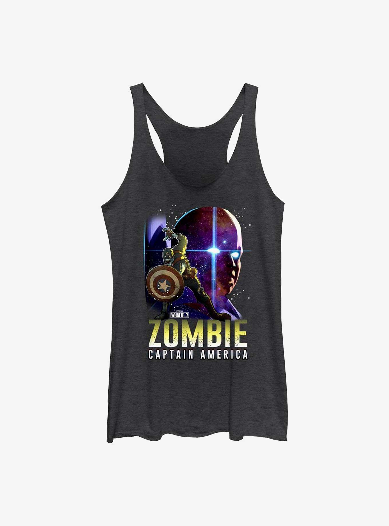 Marvel What If...? Zombie Captain America & The Watcher Girls Tank, BLK HTR, hi-res