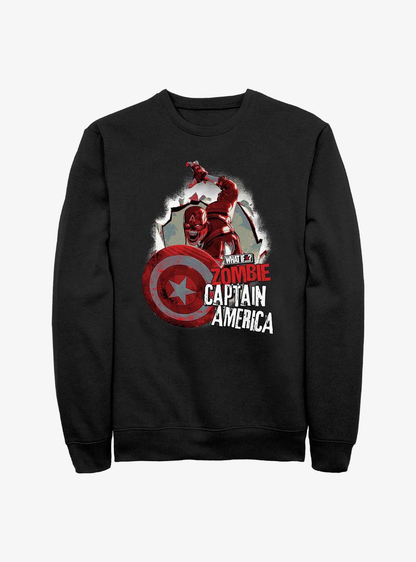 Marvel What If...? Breakthrough Zombie Captain America Sweatshirt, BLACK, hi-res