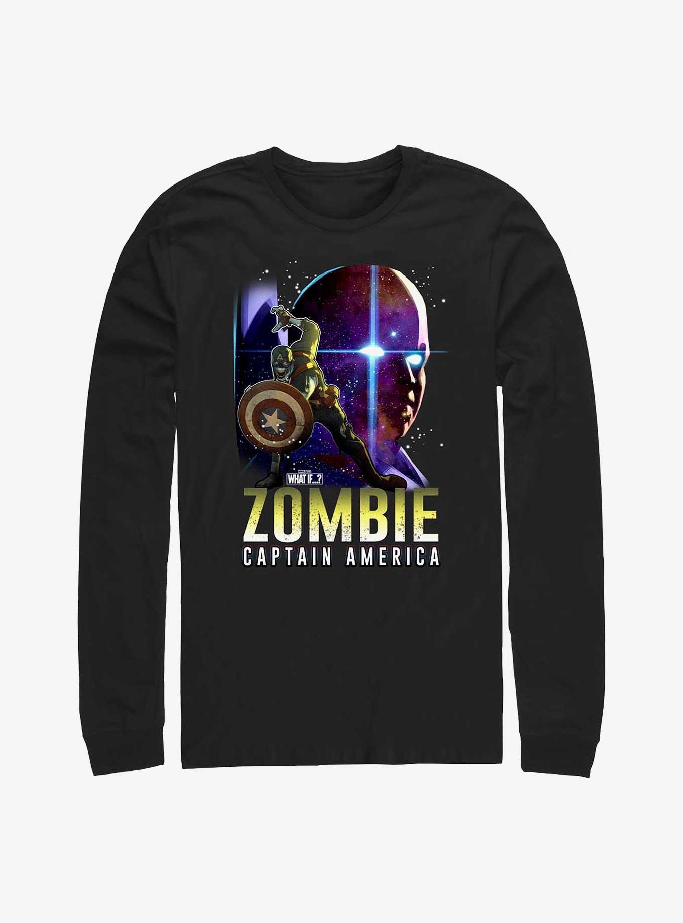 Marvel What If...? Zombie Captain America & The Watcher Long-Sleeve T-Shirt, BLACK, hi-res