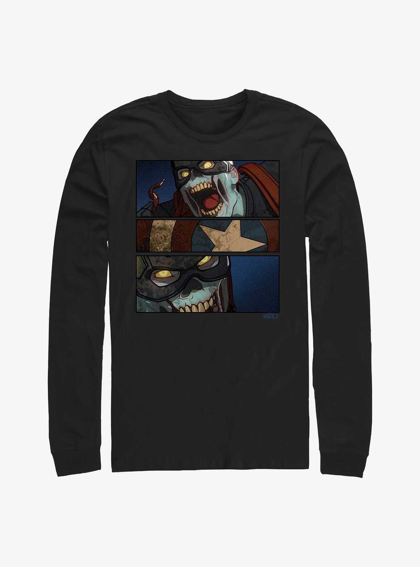 Marvel What If...? Tri-Panel Zombie Captain America Long-Sleeve T-Shirt