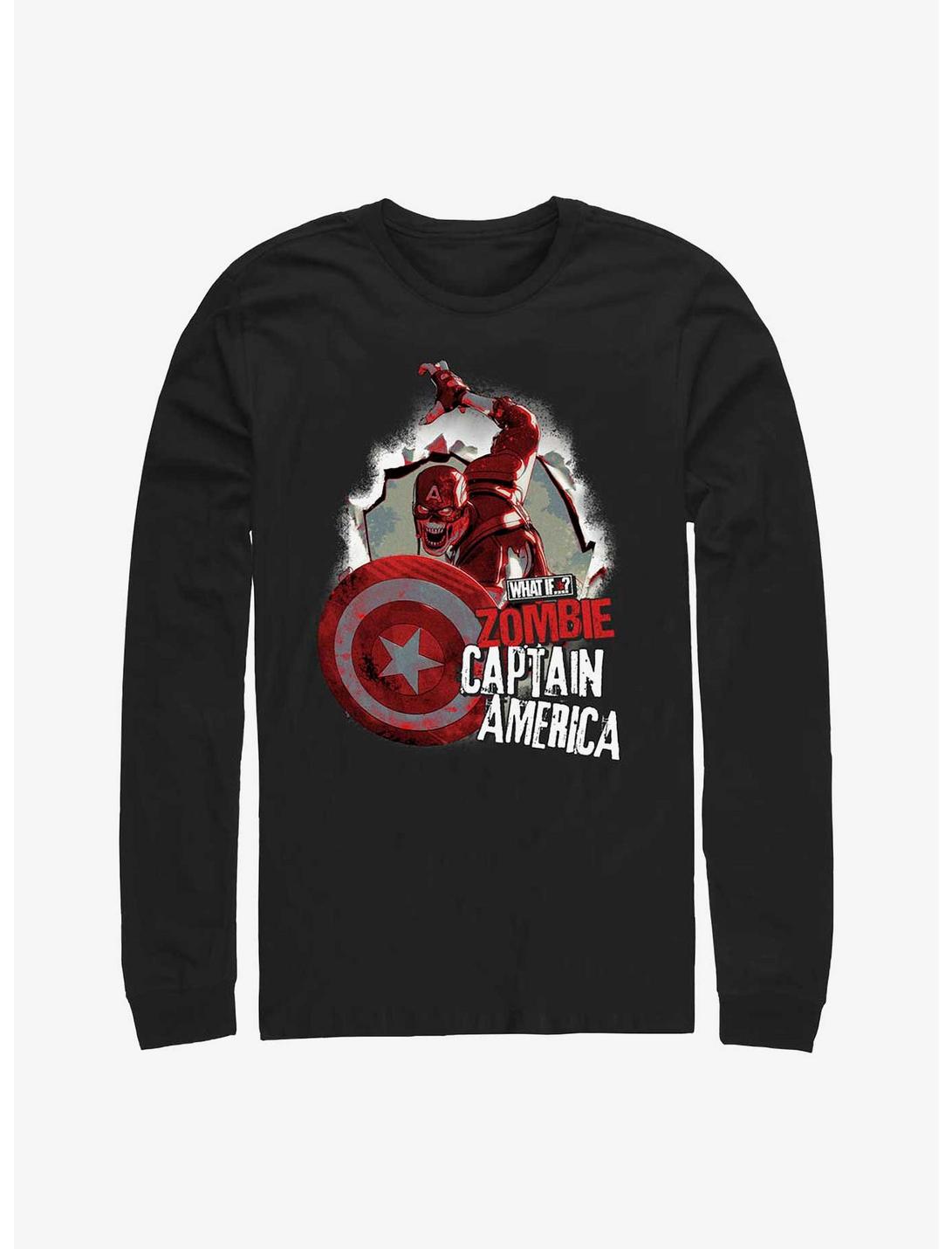 Marvel What If...? Breakthrough Zombie Captain America Long-Sleeve T-Shirt, BLACK, hi-res