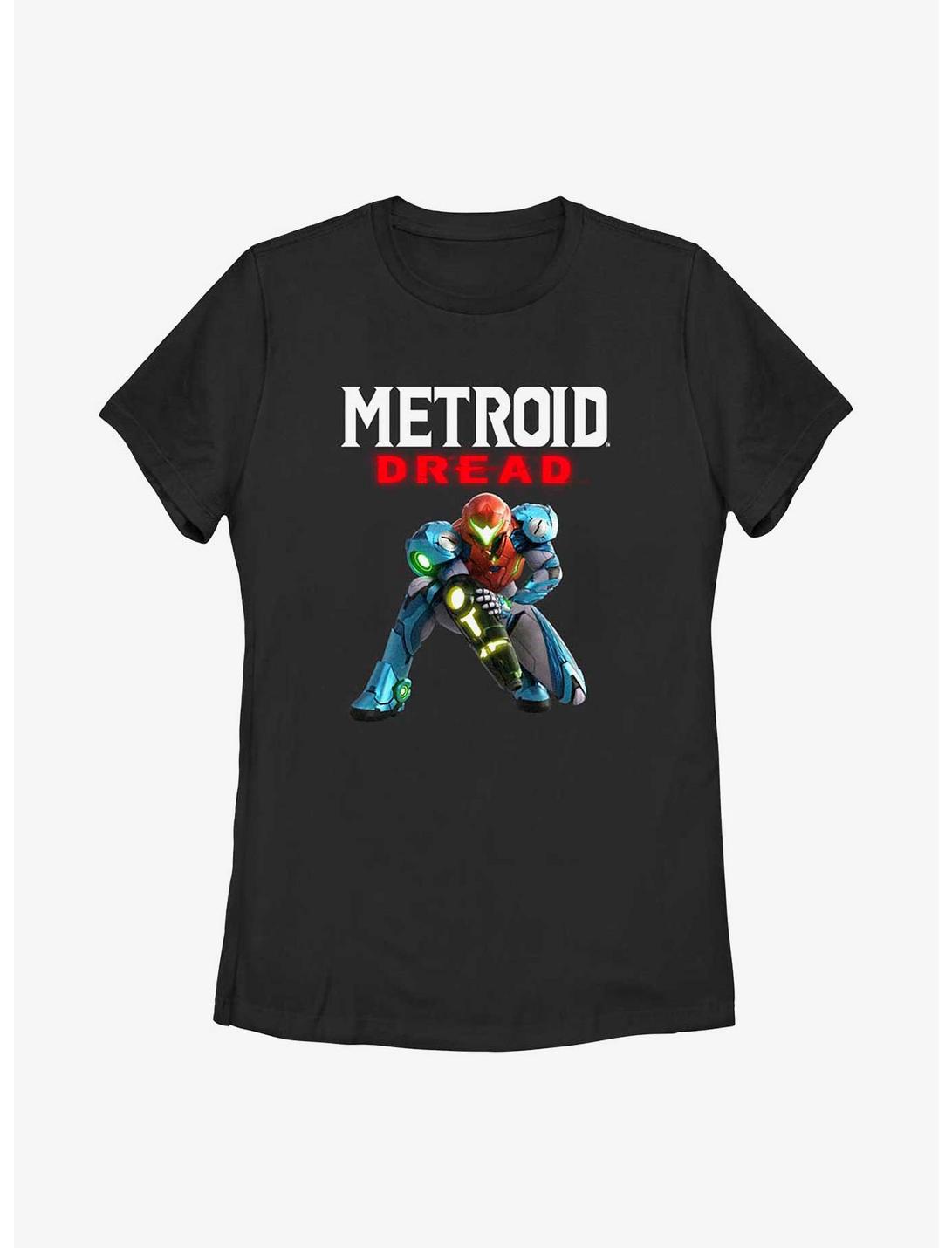 Nintendo Metroid Dread Samus Logo Lockup Womens T-Shirt, BLACK, hi-res