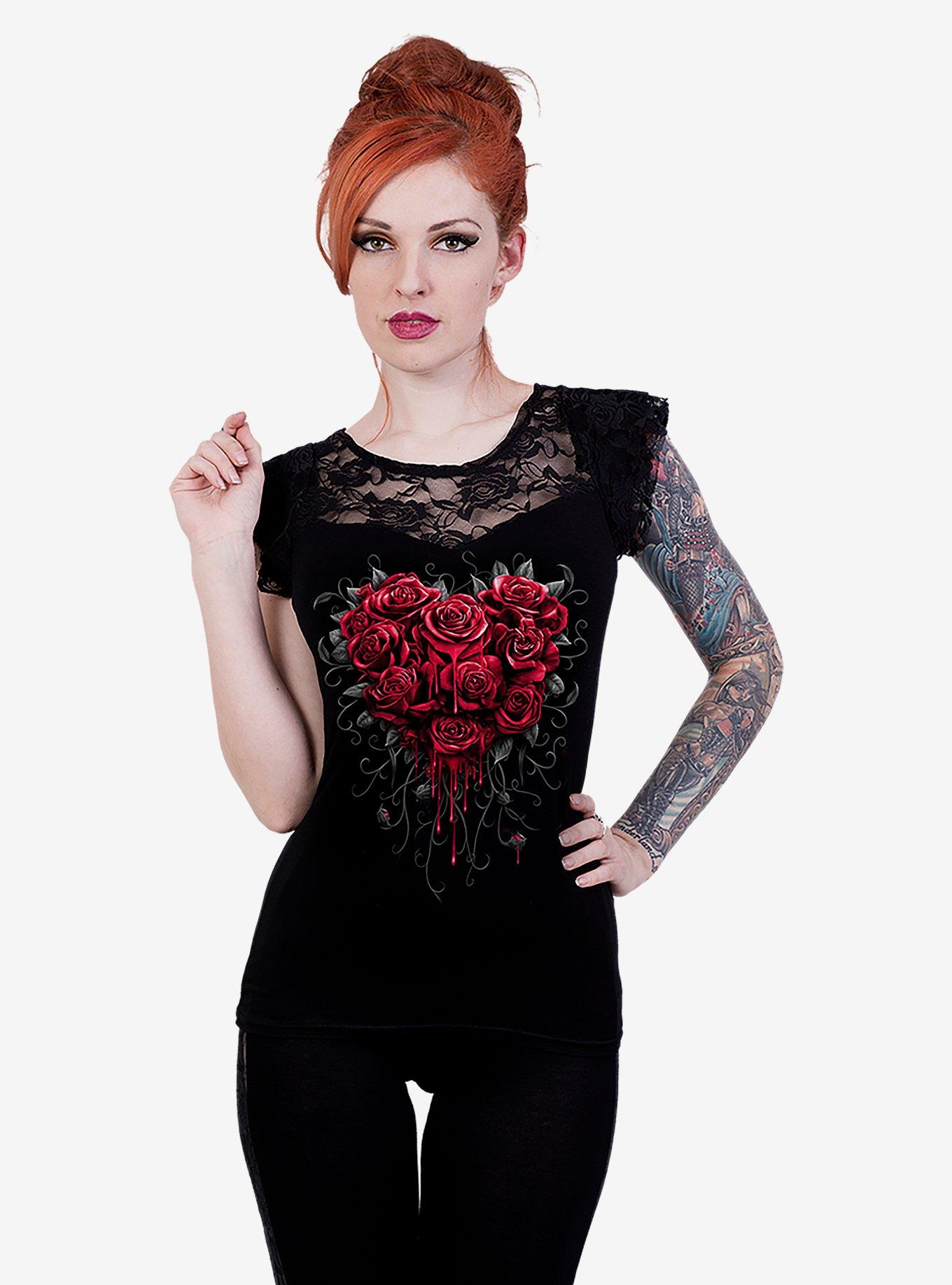 Bleeding Heart Lace Layered T-Shirt, , hi-res