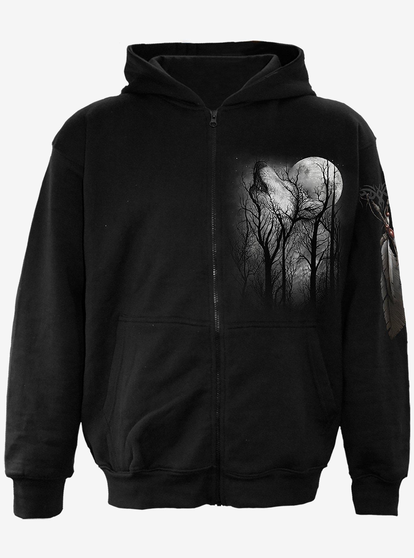 Forest Wolf Hooded Zip Hoodie, , hi-res