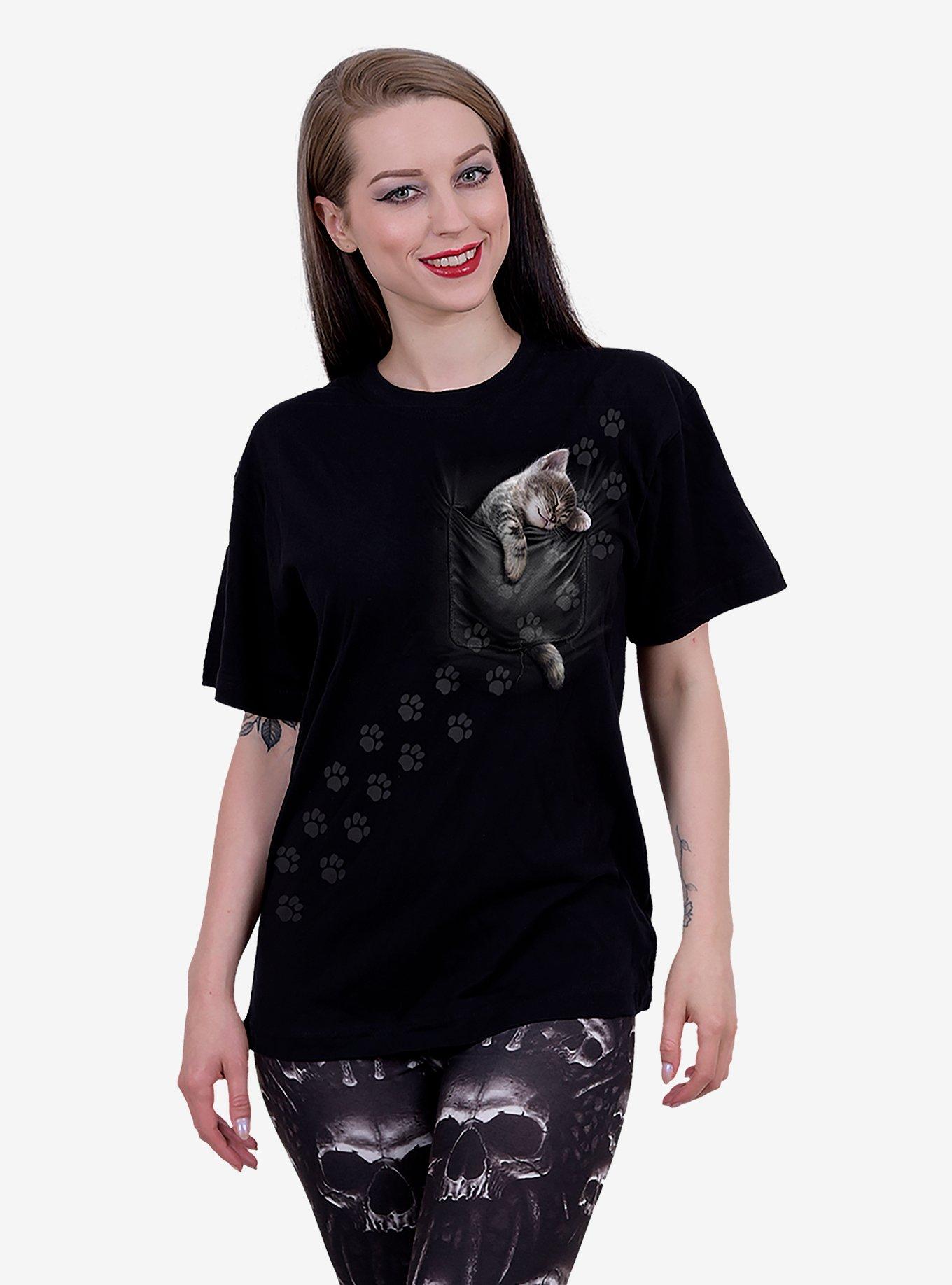 Pocket Kitten T-Shirt, BLACK, hi-res