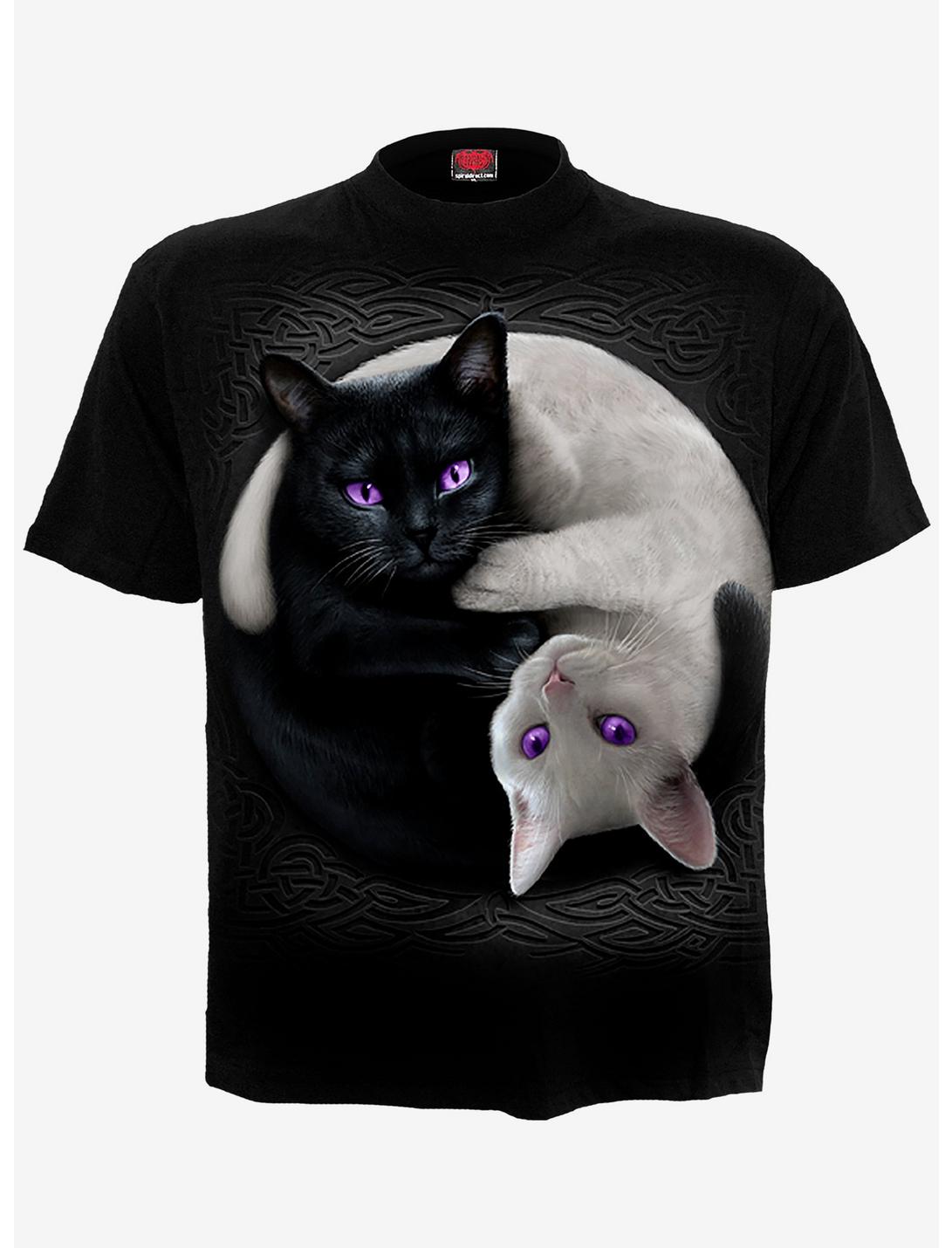 Yin Yang Cats T-Shirt, BLACK, hi-res