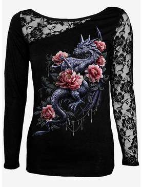 Dragon Rose Lace Panel Long-Sleeve, , hi-res