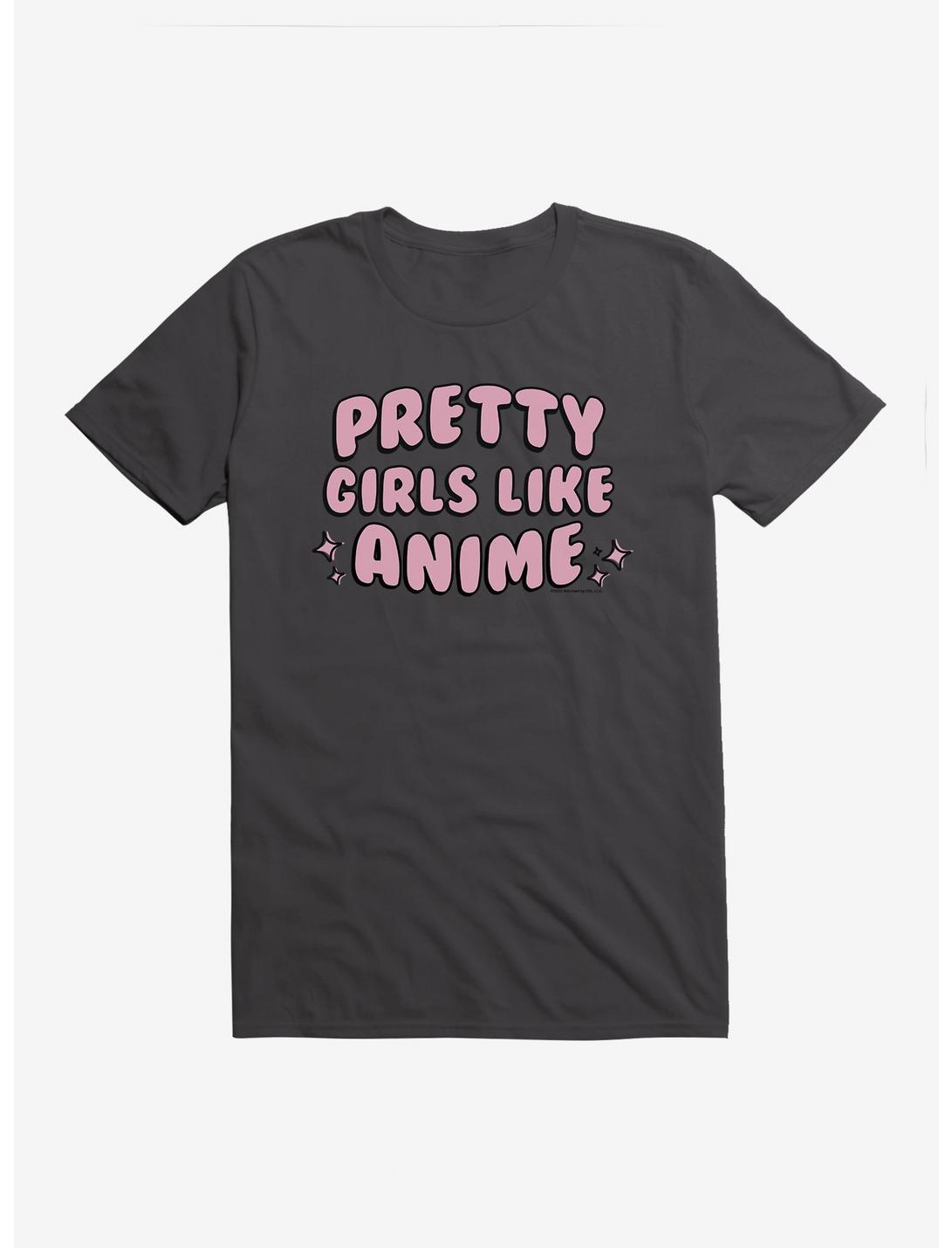 Adorned By Chi Pretty Girls Like Anime T-Shirt, DARK GREY, hi-res