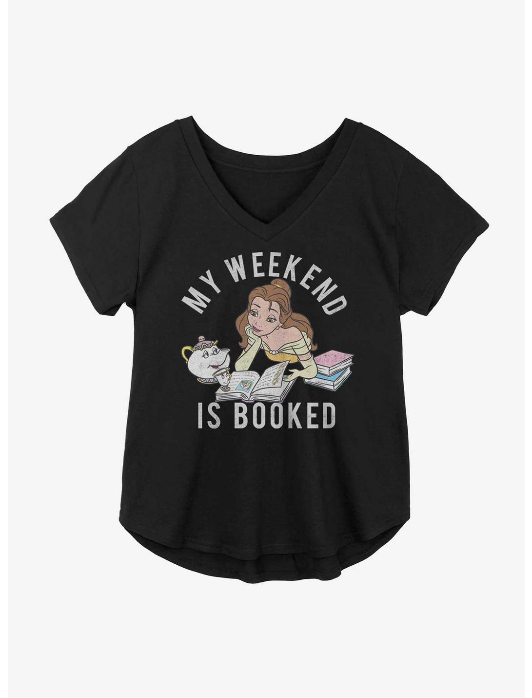 Disney Beauty And The Beast My Weekend Is Booked Girls Plus Size T-Shirt, BLACK, hi-res