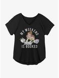 Disney Beauty And The Beast My Weekend Is Booked Girls Plus Size T-Shirt, BLACK, hi-res