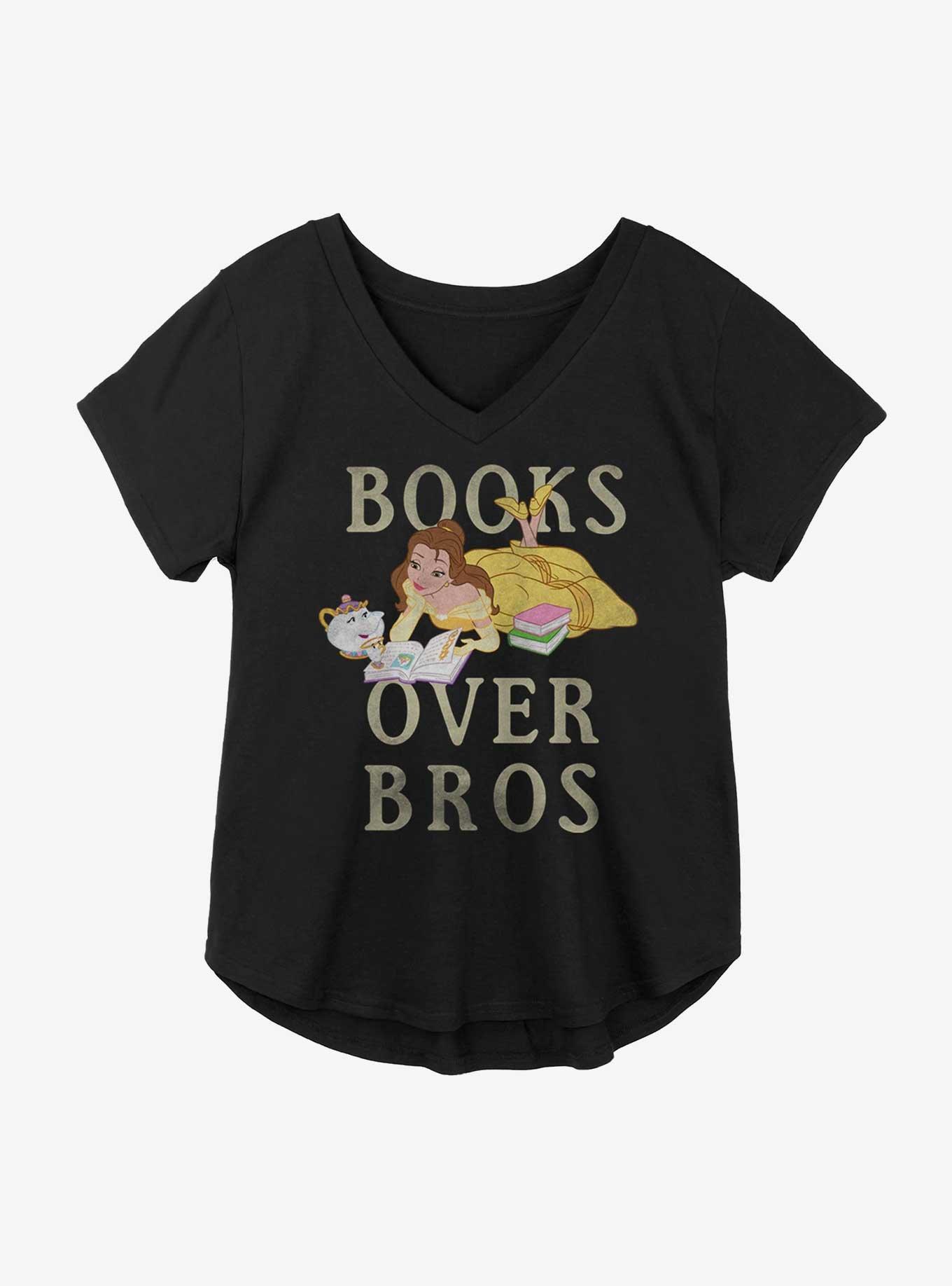 Disney Beauty And The Beast Books Over Bros Girls Plus Size T-Shirt, BLACK, hi-res