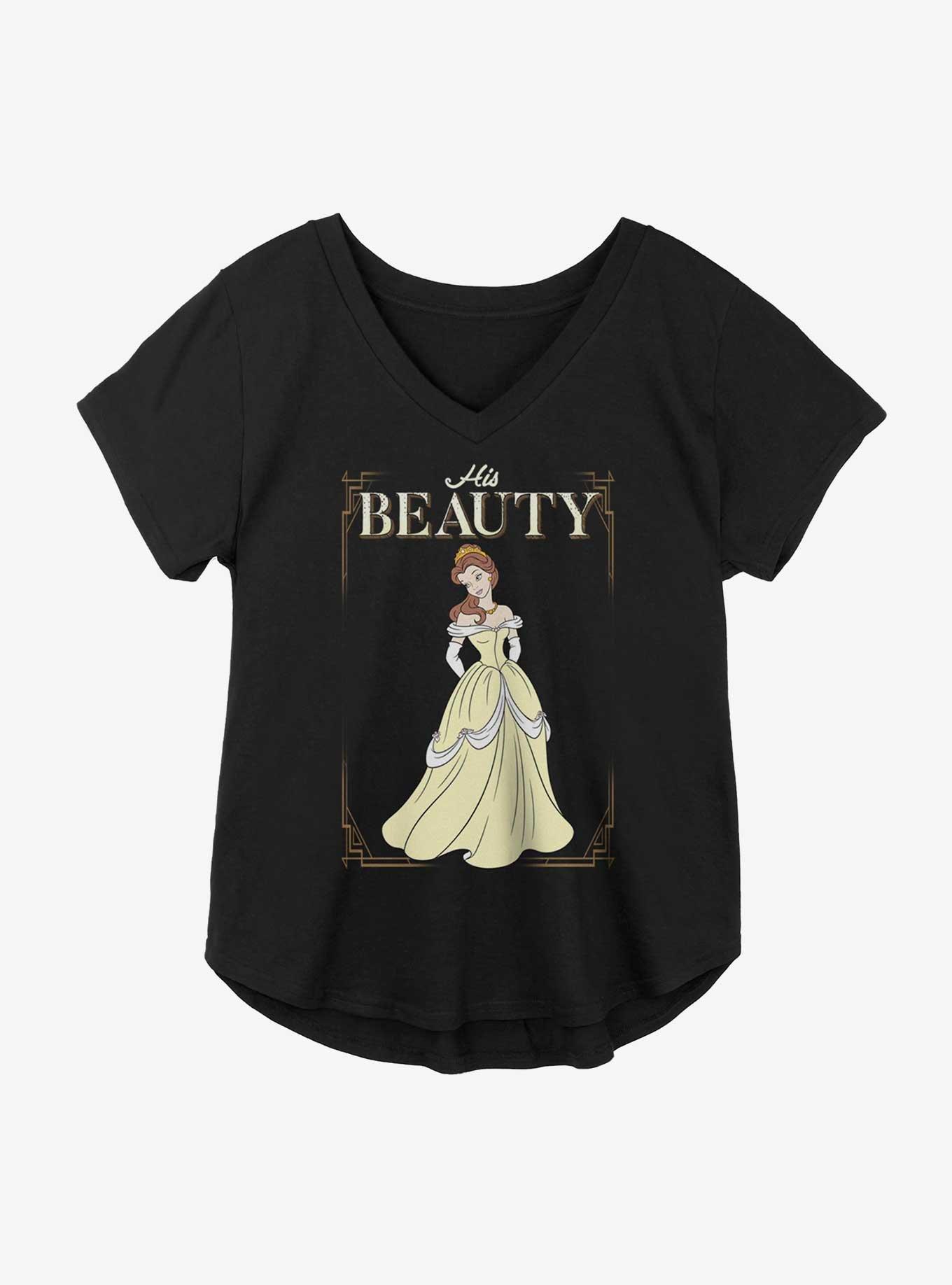 Disney Beauty And The Beast His Beauty Belle Girls Plus Size T-Shirt, BLACK, hi-res