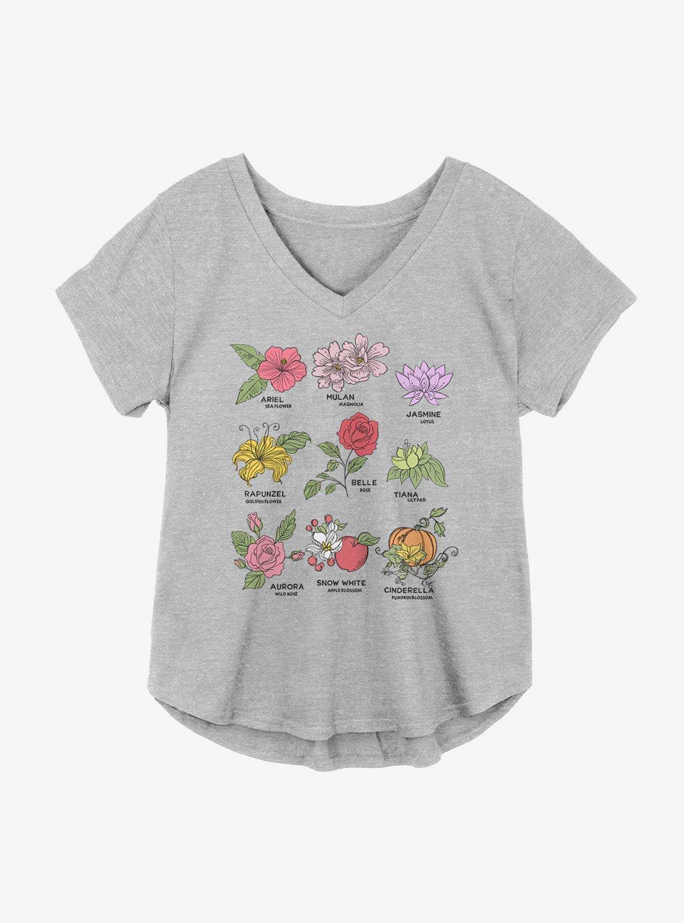 Disney Princesses Flower Icons Girls Plus Size T-Shirt, , hi-res