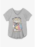 Disney Princesses Vintage Group Girls Plus Size T-Shirt, HEATHER GR, hi-res